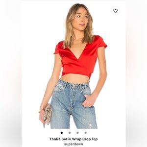 Satin Wrap Crop Top